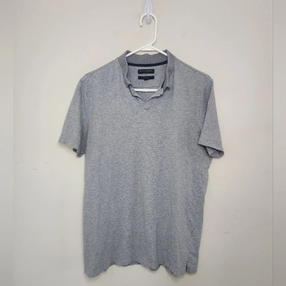 Men's Banana Republic Gray Polo Style Shirt Sz Large